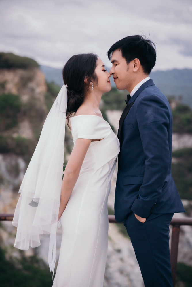 Wedding,Couple,,Handsome,Groom,Kisses,Bride,In,White,Dress,On 17cf599916